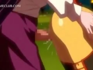 حلو 3d أنيمي أحمر الشعر يحصل على marvellous هيئة متخم مع بوضعه