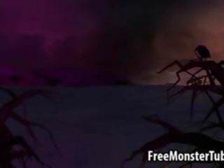 Foxy 3D beauty Gets Fucked By An Alien Spider Outdoors