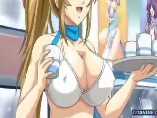 大規模な ティッツ 若い 女性 楽しみます a 乱雑な ザーメン