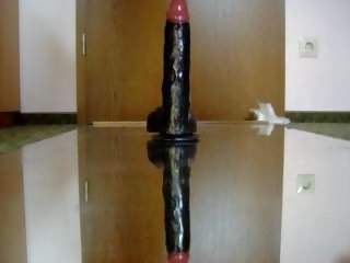 Anal masturbation with big black dildo video