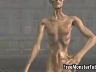 Alluring 3D Redhead goddess Fucked Outdoors By A Zombie